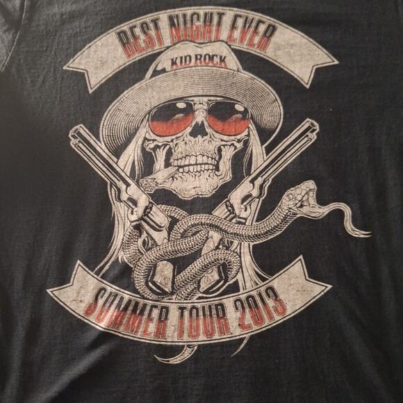 Kid Rock 2013 "Best Night Ever" Concert Tour T-Shirt Medium Black Double-Sided - Picture 2 of 8